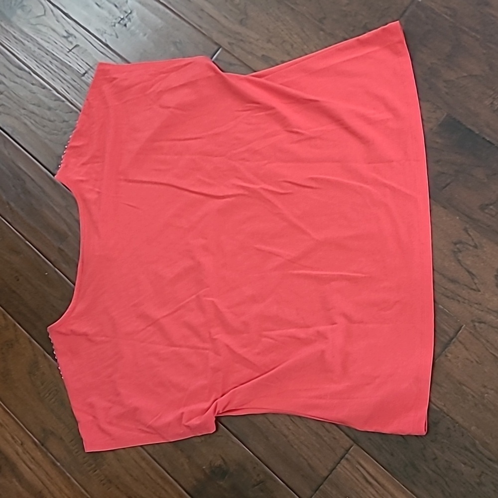Ruby Rd. Coral Short Sleeve Top with Studded Detail - Picture 2 of 7